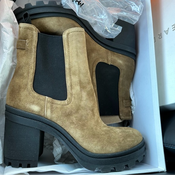 New Veronica Beard Winnie Lug Sole Boots Moss Suede Size with Box - Picture 4 of 9